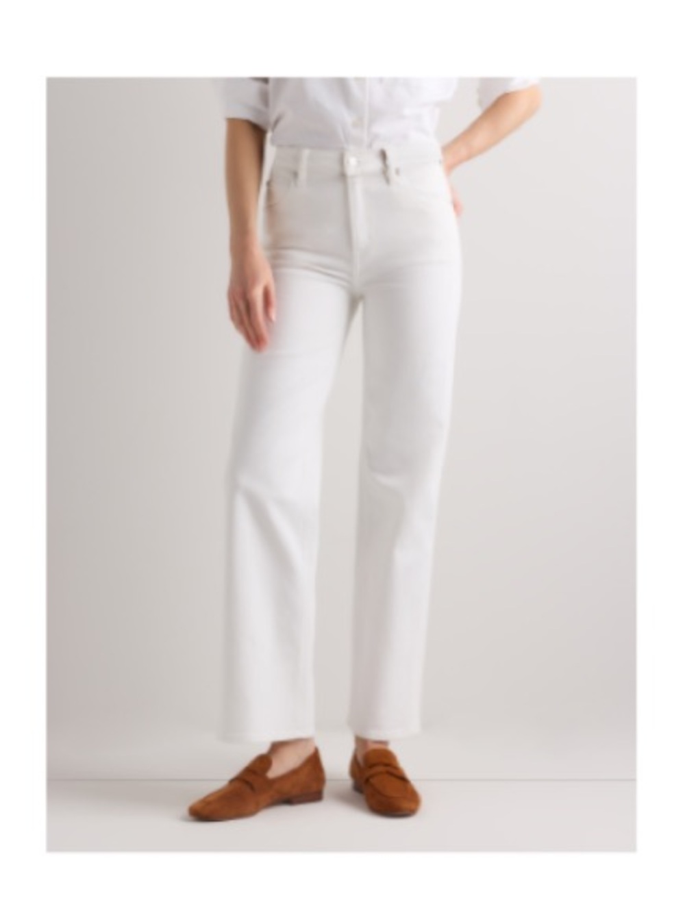 Quince White Straight-Leg Pants